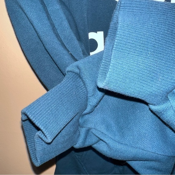 Adidas Women’s Blue Treefoil Oversized Tech Style Hoodie Size Small - Picture 8 of 9